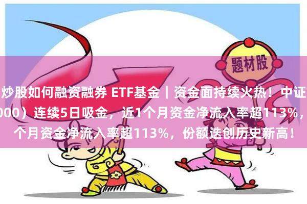 炒股如何融资融券 ETF基金｜资金面持续火热！中证100ETF基金（562000）连续5日吸金，近1个月资金净流入率超113%，份额迭创历史新高！