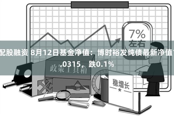 配股融资 8月12日基金净值：博时裕发纯债最新净值1.0315，跌0.1%