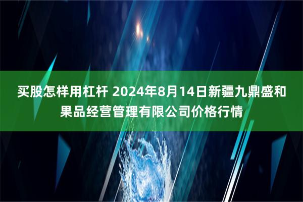 买股怎样用杠杆 2024年8月14日新疆九鼎盛和果品经营管理有限公司价格行情