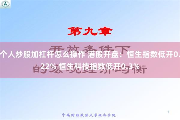 个人炒股加杠杆怎么操作 港股开盘：恒生指数低开0.22% 恒生科技指数低开0.3%