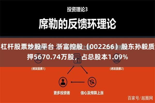 杠杆股票炒股平台 浙富控股（002266）股东孙毅质押5670.74万股，占总股本1.09%