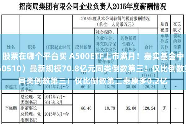 股票在哪个平台买 A500ETF上市满月！嘉实基金中证A500ETF（560510）最新规模70.8亿元同类倒数第三！仅比倒数第二泰康多0.2亿